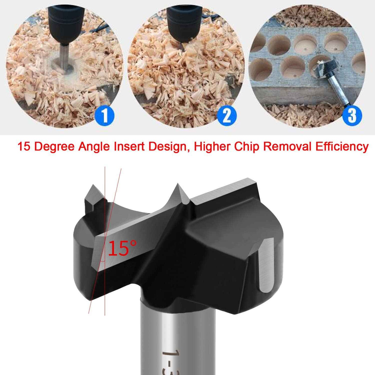 ASNOMY 3-1/4 Inch Forstner Drill Bit, Carbide Tipped Forstner Bit for Hard Wood, Wood Drilling Hole Saw Set Woodworking Hinge Cutter Tool Kits for Wood Plastic Plywood