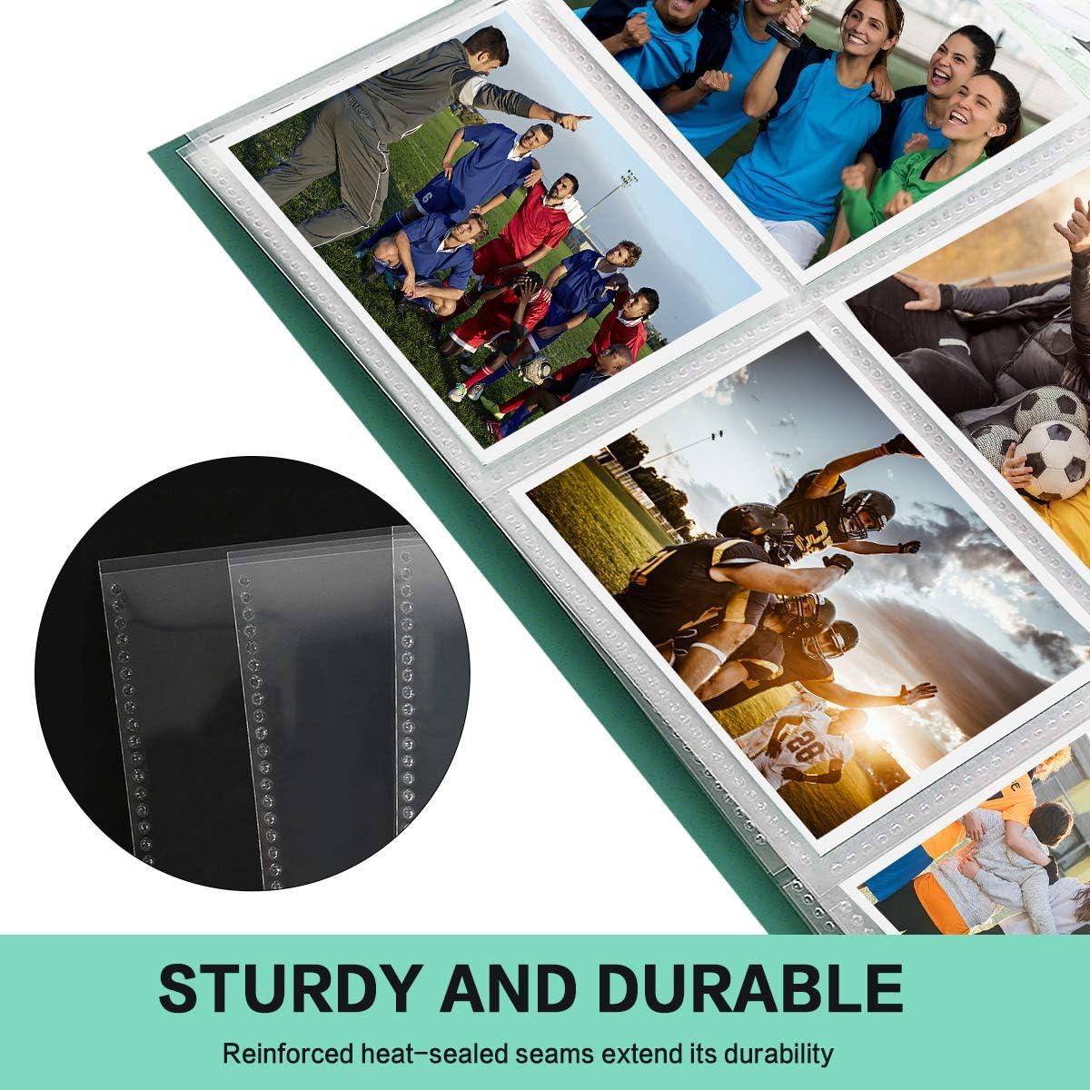 PANDRI 100 Pack Trading Card Sleeve Pages - 9 Pocket Storage Album for 3 Ring Binders