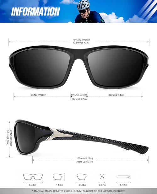 KALIYADI Polarized Sunglasses - UV Protection for Men | 4-Pack Sports Eyewear for Fishing & Cycling