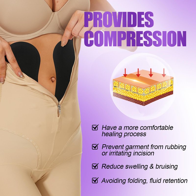 JNATER Lipo Foam Lateral Protectors - Women Lipo Side Foam Pads, Lipo Foams Post Surgery, Abdominal Compression Lipo Board For Tummy Tuck & Liposuction Post Surgery Recovery (2Pcs, Black)