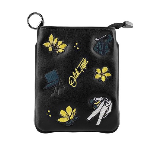 Swig Sip Golf Pouch Bag - Waterproof Compact Golf Ball & Tee Organizer, Handcrafted Zipped Pouch for Keys and Phone, Soft Fleece Lined, Golfing Gear for Course & Travel (Black)