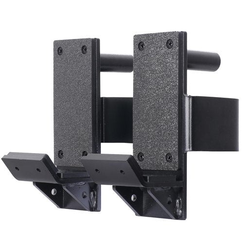 SYL Fitness J-Hooks for Squat/Power Rack - Available in 2"x2" and 3"x3", Heavy Duty J-Cups Barbell Holder with UHMV Pads (For 3"x3" Rack with 1" Hole)