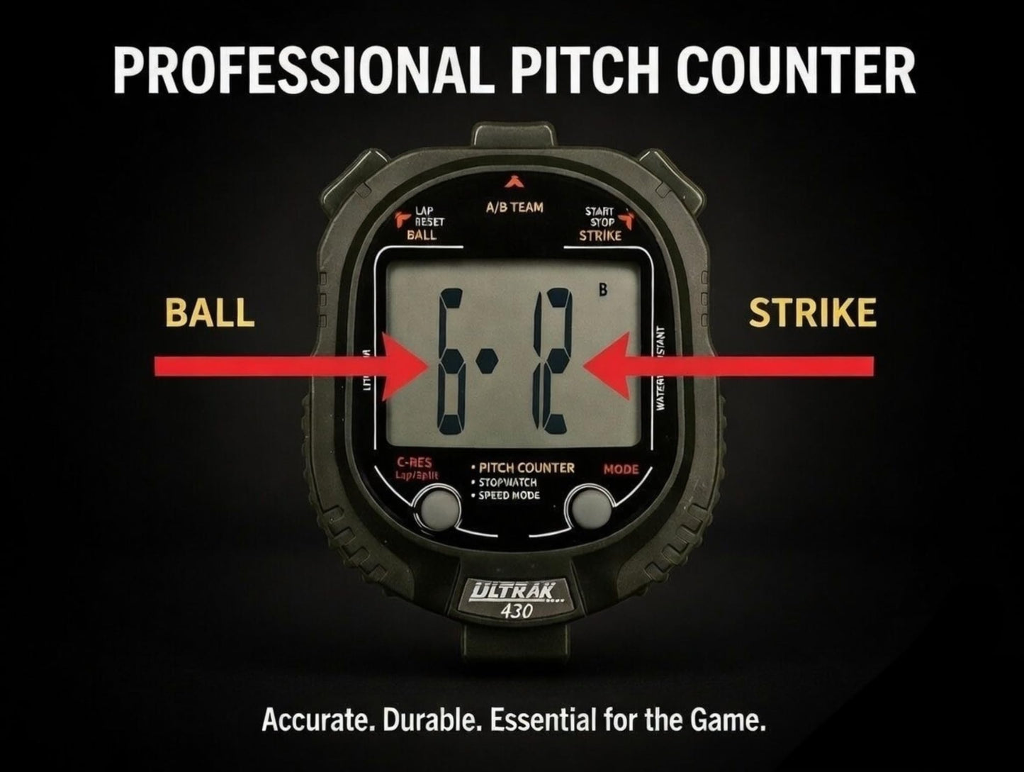 Ultrak 430 Pitch Counter & Pitch Speed with 2 Memory Stopwatch