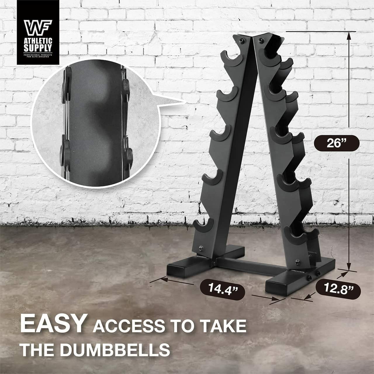 WF Athletic Supply Cast Iron Dumbbell Set, Solid Hexagon Grey Dumbbell Set, Strength Training Free Weights for Women & Men