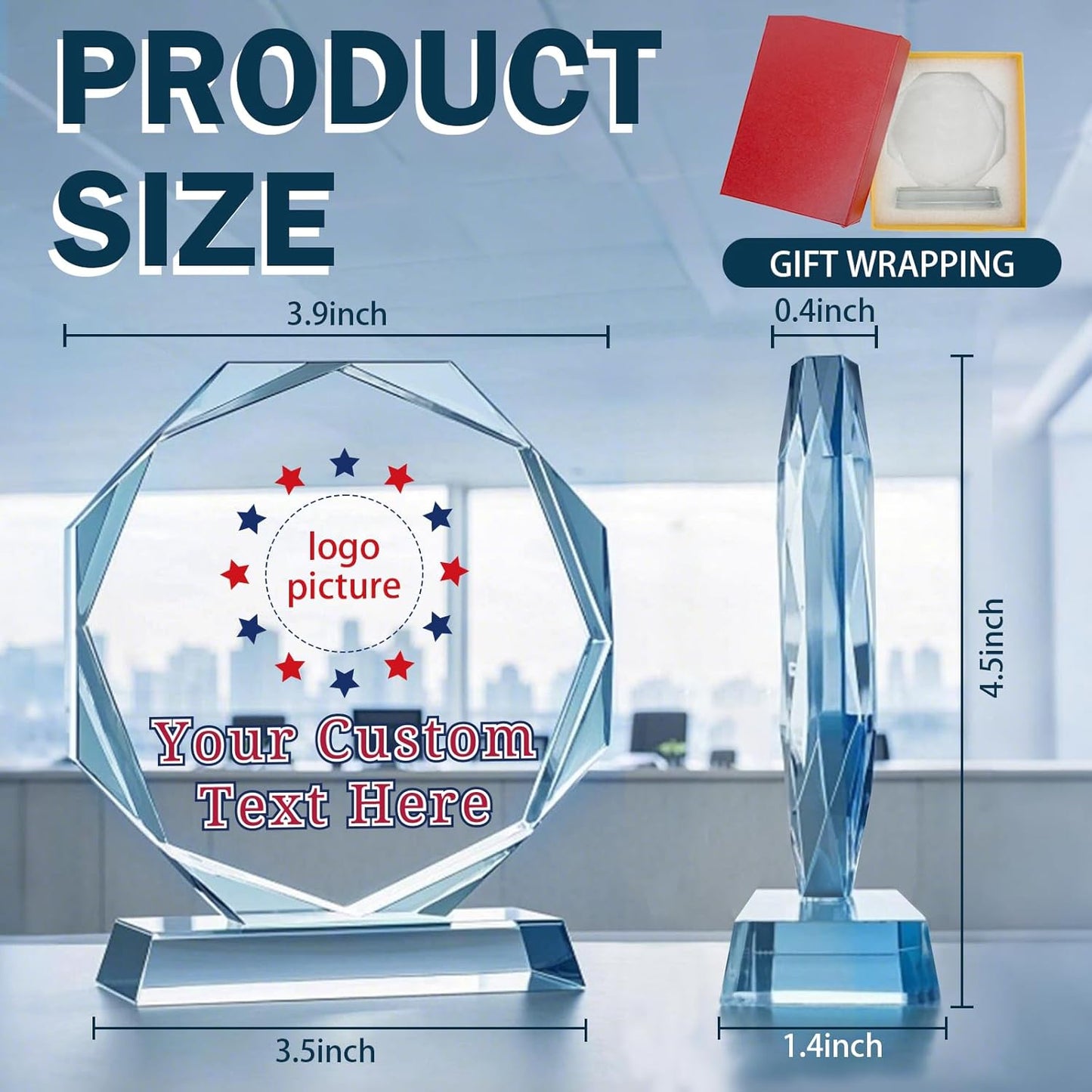Personalized Crystal Trophy Award - Engraved Plaques for Employee Recognition | Perfect Coworker Gift