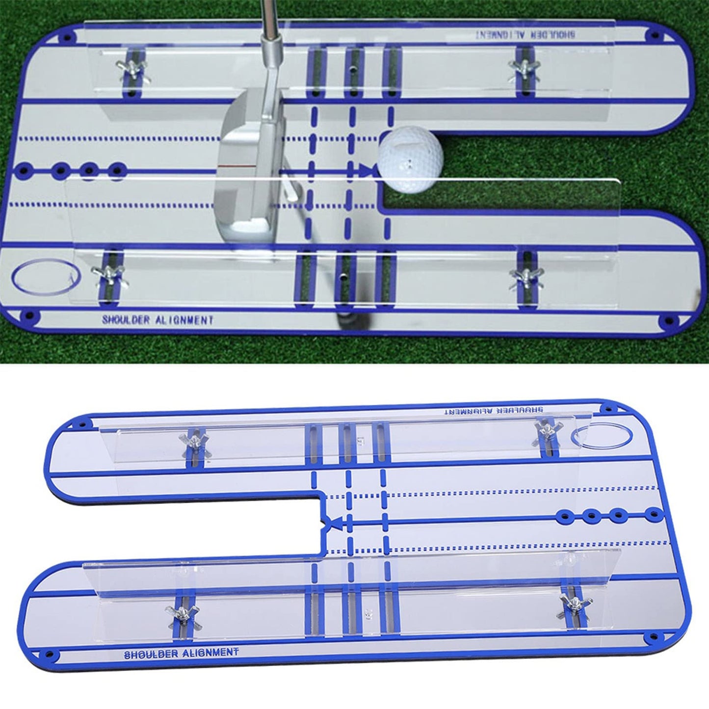 KUIDAMOS Putting Trainer Putting Mirror Training aid Acrylic Alignment Mirror with Rails for Indoor and Outdoor Golf Practice Swing Trainers