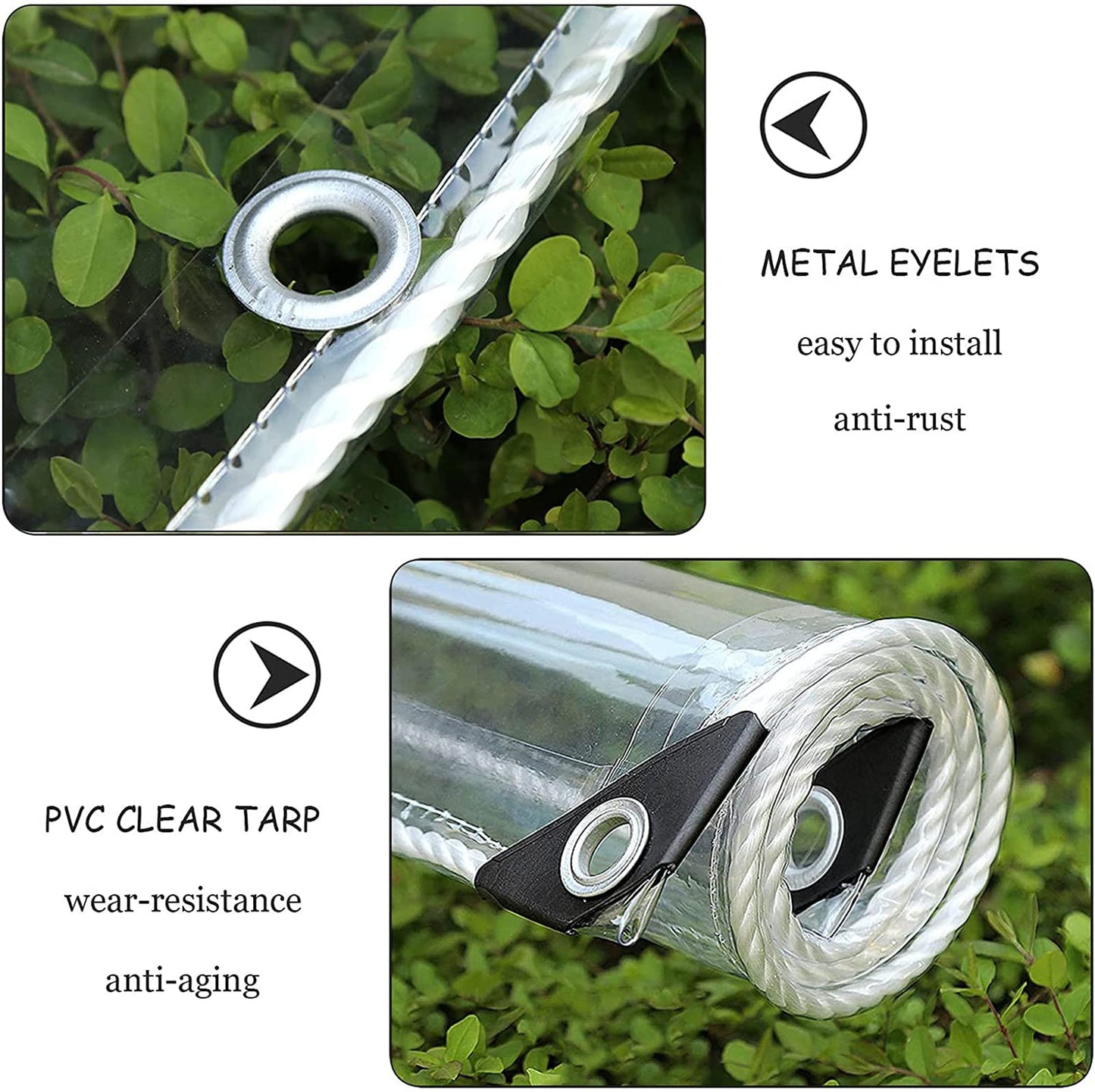 Clear Tarp, 3x5ft Clear Tarps with Grommets,14 MiL Heavy Duty Waterproof with Reinforced Edge for Patio and Pavilion,Porch and Outdoor Garden Pet Hutch Roof