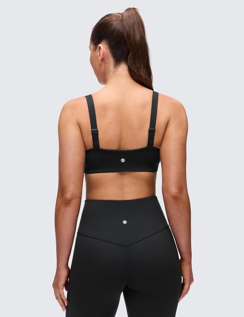 CRZ YOGA Sports Bra - Butterluxe Adjustable Wide Strap with Padded Scoop Neck | Square Back Design