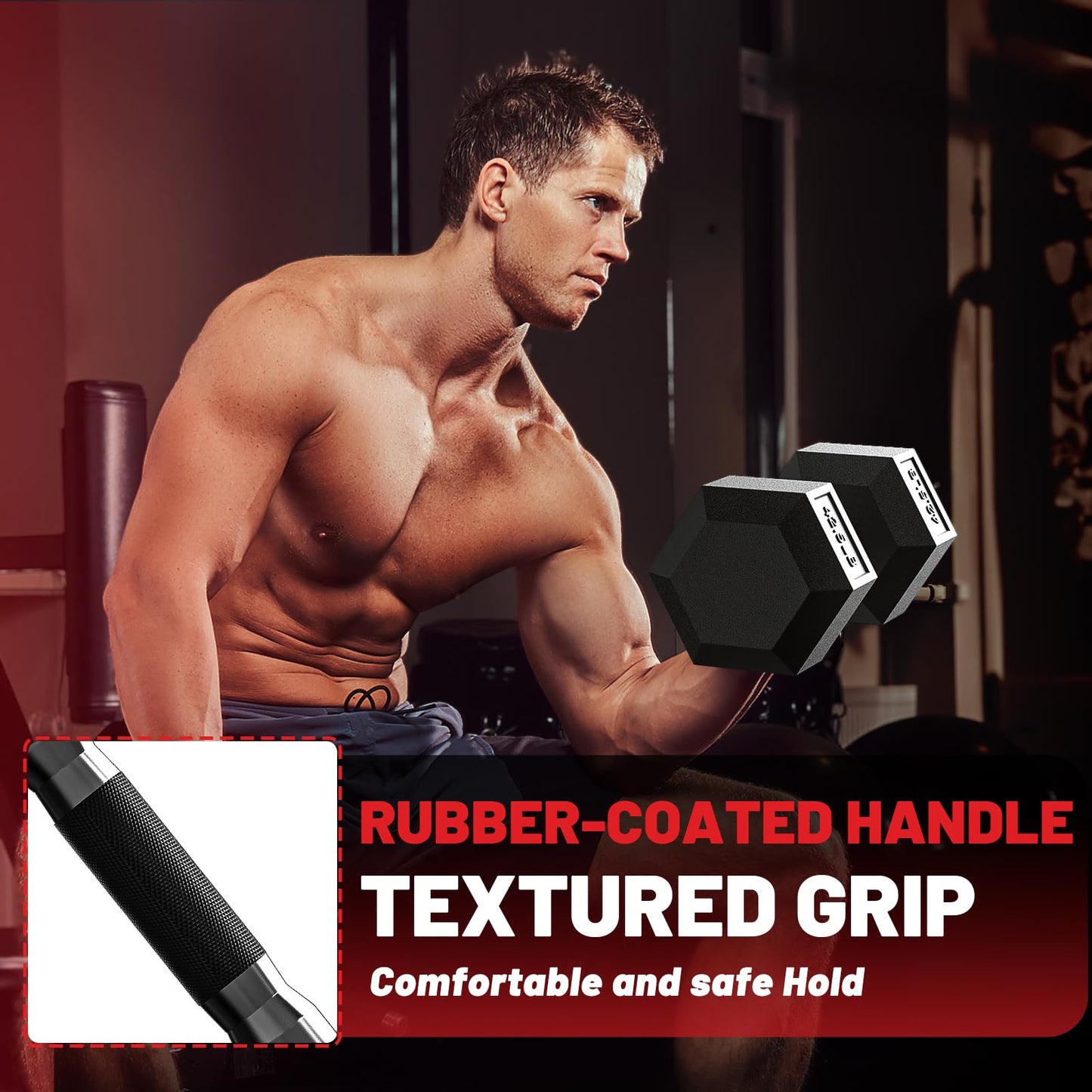 PAPABABE Hex Dumbbell Set of 2, 8 lb dumbbells pair, 8 Pound Weight Dumbbells for Women & Men, Hand Weights for Strength Training, Free Weights,pesas para ejercicios (8 Pair)