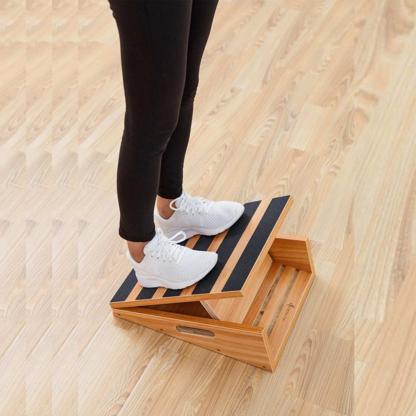 StrongTek Wooden Slant Board, 5 Adjustable Angles, 500 lb, Side Handle