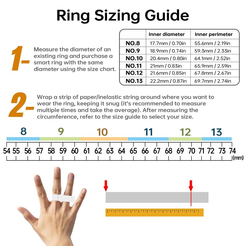Naughtbaby FitElf 3 Pro Smart Ring Fitness Tracker, Health Sleep Tracker, Blood Pressure, Heart Rate and Oxygen Monitor Ring for Women/Men, IP68, No Subscription, 10-Day Battery Life (Silver 9)