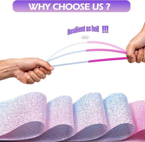Claemtun 2PCS Sparkly Dance Ribbons - 78.74 Inch Rhythmic Gymnastics Wand for Girls & Adults