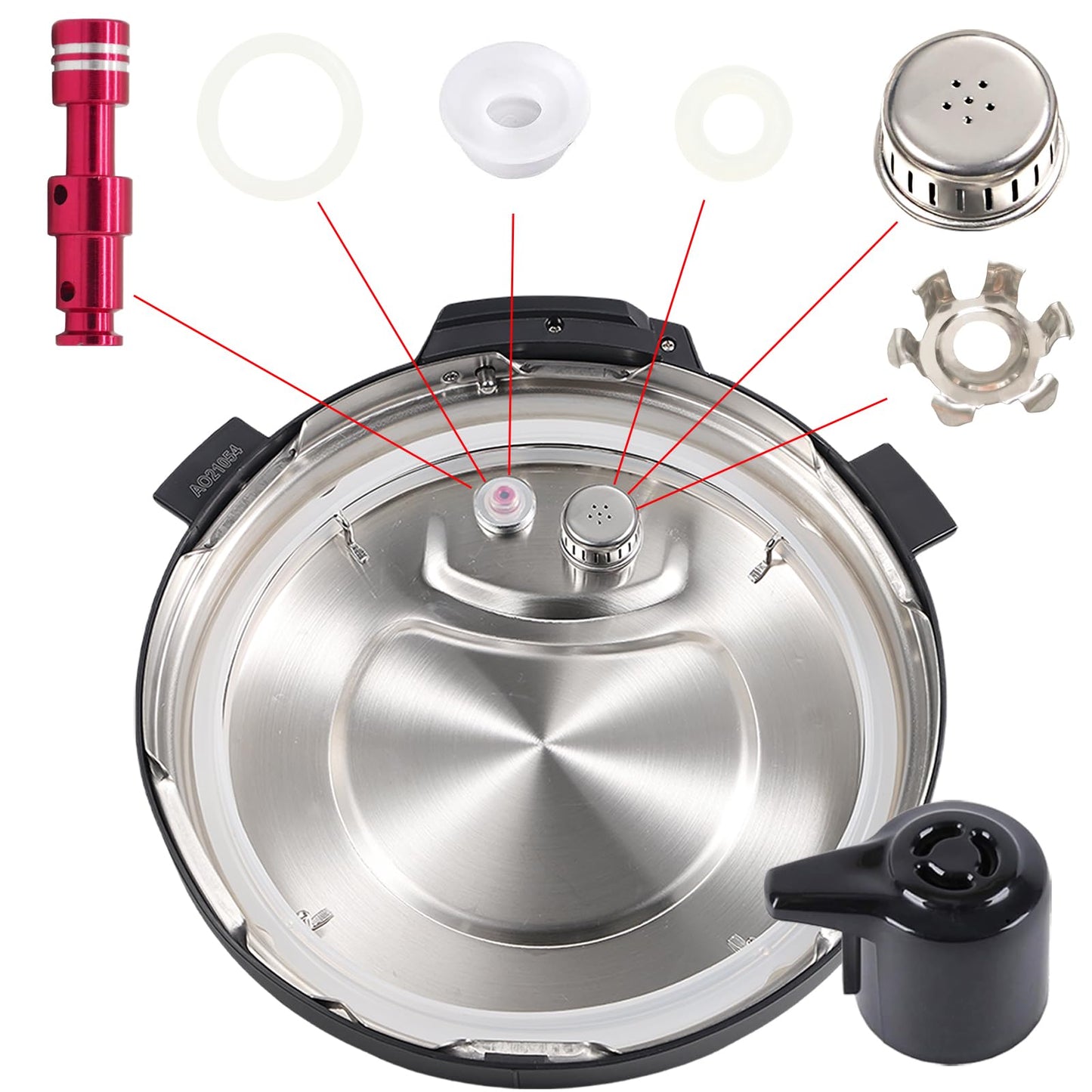 10Pcs Replacement Parts for Instant Pot Duo 8 Quart and Duo Plus 8Qt, Accessories for Duo& Duo Plus 8 Qt Instantpot, Lid Replacement Sealing Ring Steam Release Valve Float Valve for Instant Pot