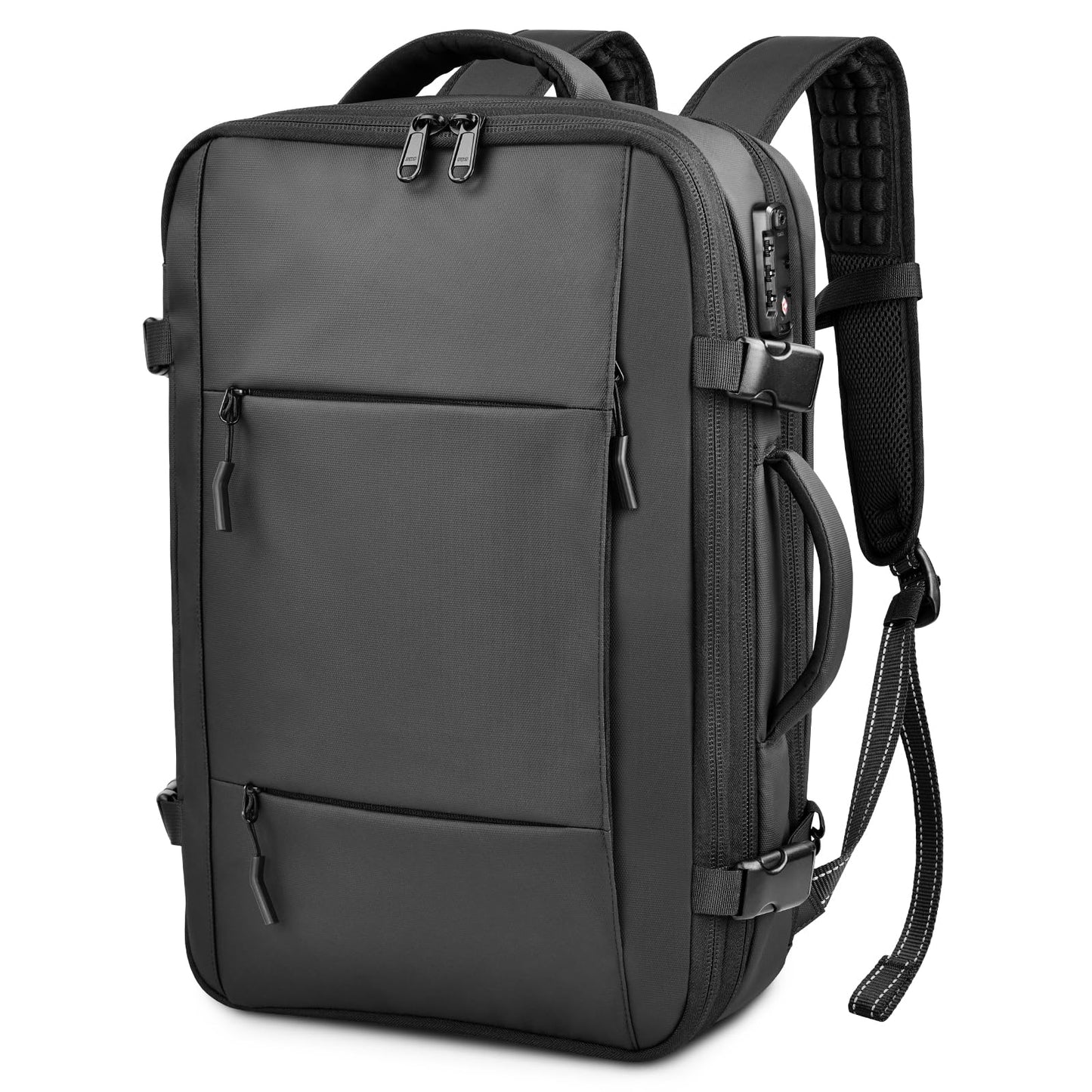 travel inspira Vacuum Compression Backpack 65L, Carry On Backpack with Electric Pump, TSA Lock, Water Resistant, Laptop Compartment for Travel, Camping, Business, Weekend Trips