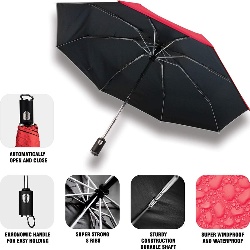 NEW 2 PCS Windproof Umbrellas for Rain Compact Umbrella for Men and Mini Umbrella for Women Automatic Open Close Umbrella Folding Sun Umbrella UV Protection - Bundle