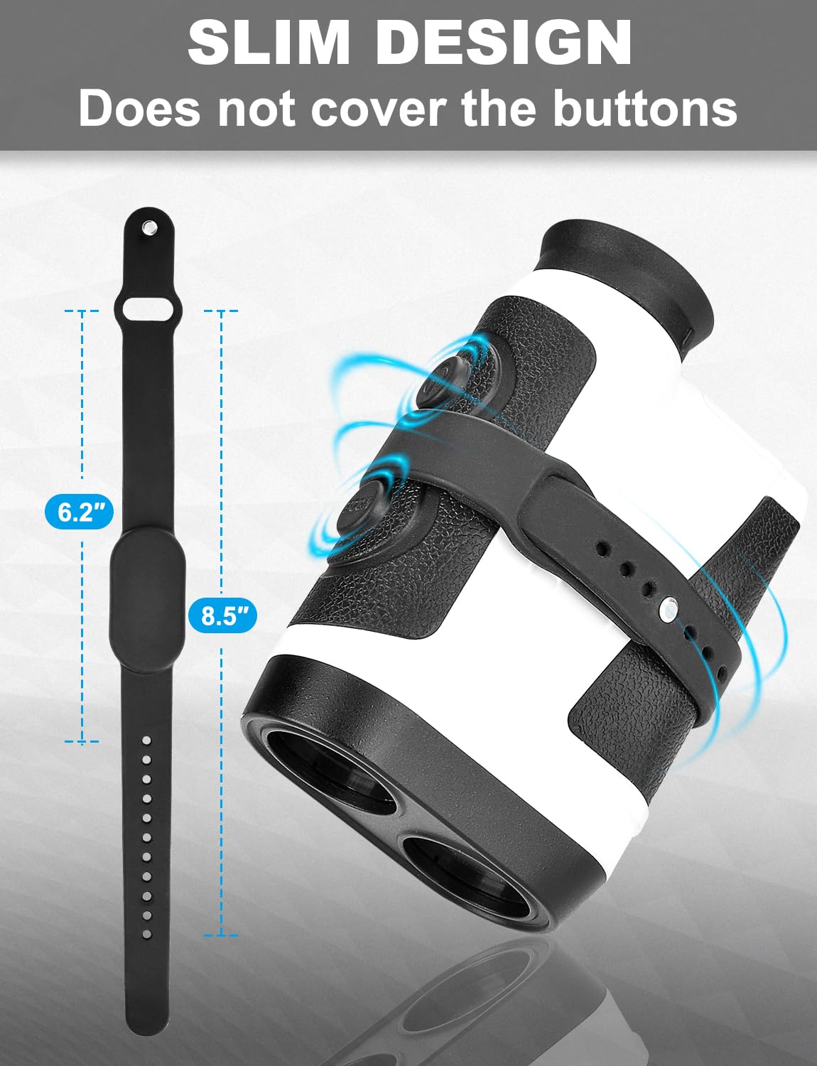 Lamborsafe Golf Rangefinder Magnetic Strap Holder Mount, Adjustable Slim Magnetic RangeFinder Wrap with Strong Magnet for Golf Cart, Range Finder Strap Easy Access and Clean