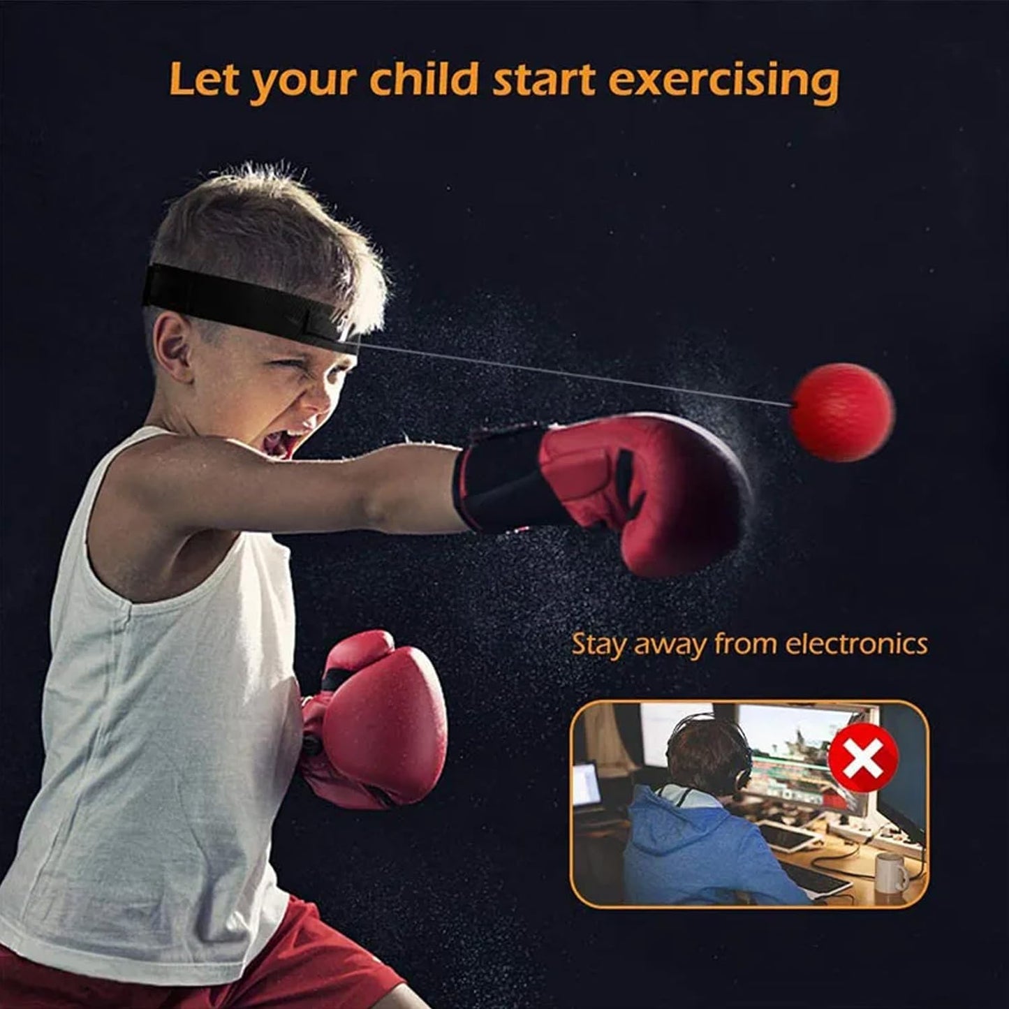 Skiennix Boxing Reflex Ball Headband Set - 4 Balls & 2 Adjustable Headbands for Training | Perfect Gift for Men & Kids