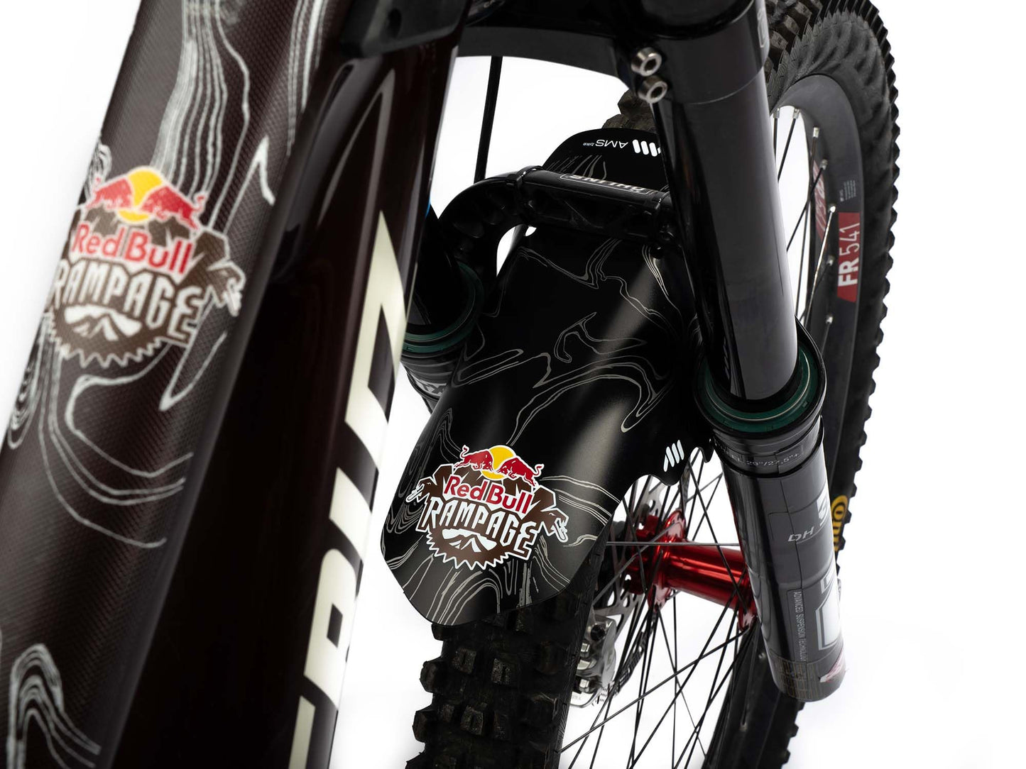 MTB Front Wheel Mud Guard Red Bull Rampage - Lightweight & Durable Protection - Universal Fit - Protect Against Mud, Water Spray and More