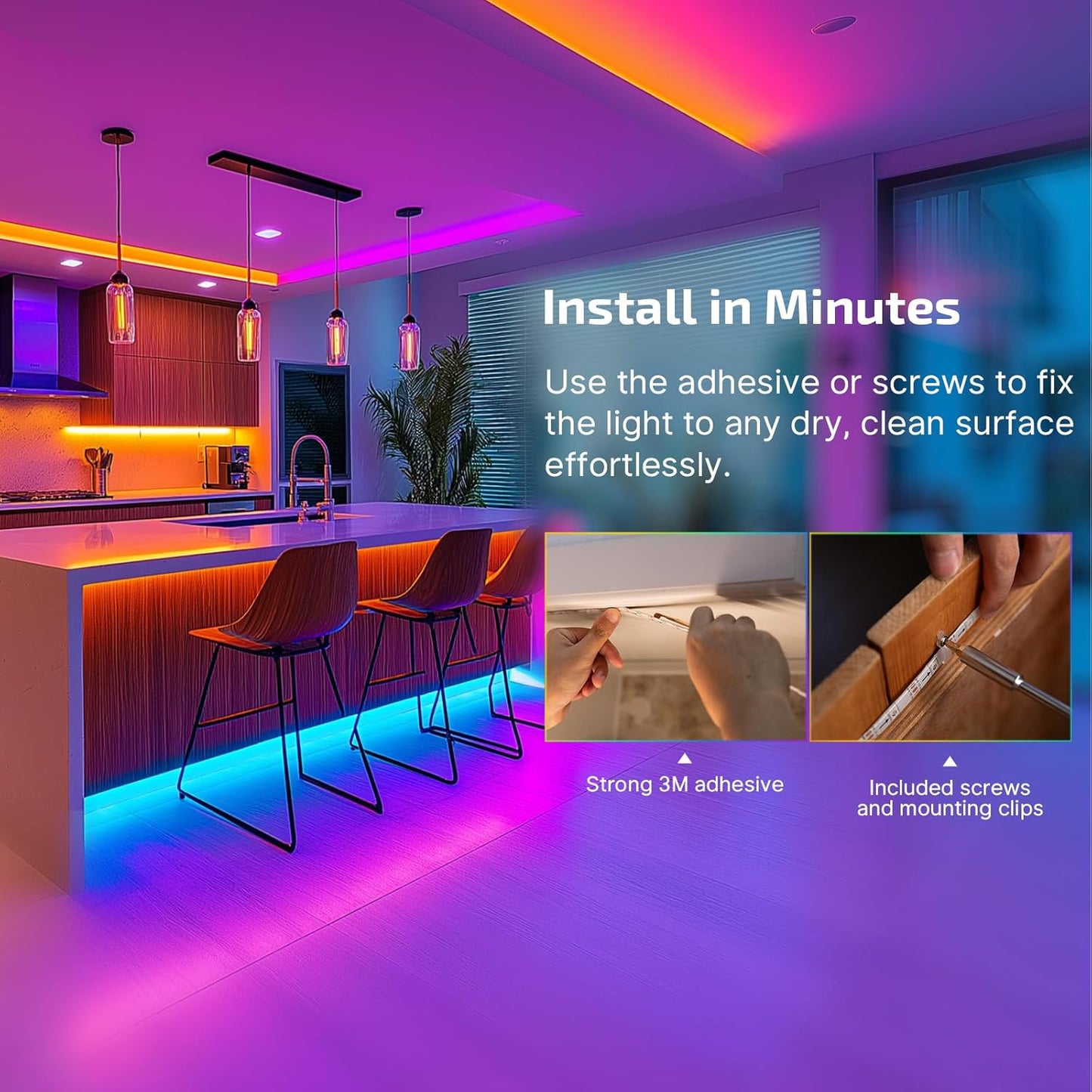 OLIGHT Ostrip RGB LED Strip Light - 16.4ft Smart App Control & Music Sync for Bedroom, Gaming, Home Decor