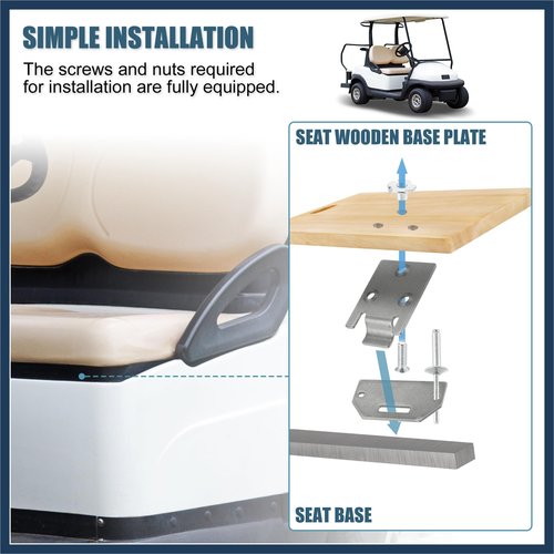INFINAUTO 2 Set Golf Cart Seat Hinge Bottom and Plate for EZGO TXT Medalist Shuttle MPT Work Horse Gas and Electric Models 1994-Up Replace 71610-G01 71609-G01 Stylish Design