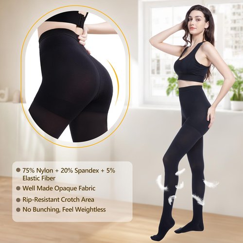 Myshear Medical Compression Pantyhose for Women Men, 20-30 mmHg Graduated Compression Tights, Closed Toe Compression Stockings, Support Hose, High Waist Compression Leggings for Varicose Veins, Edema