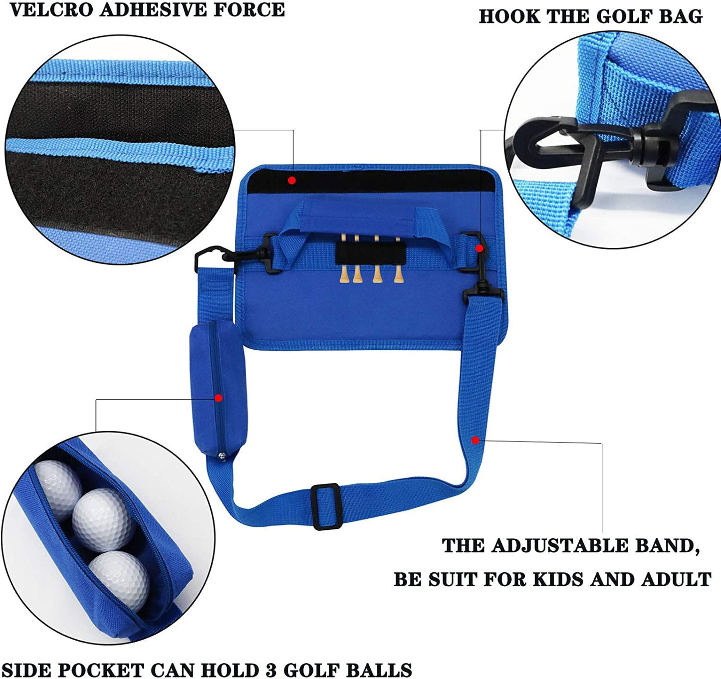 Lightweight Golf Club Bags for Men Women Kids Mini with Pouch Driving Range Course Clubs Carrier Small Sunday Golf Bag Carry Case Black Blue Purple (Black)