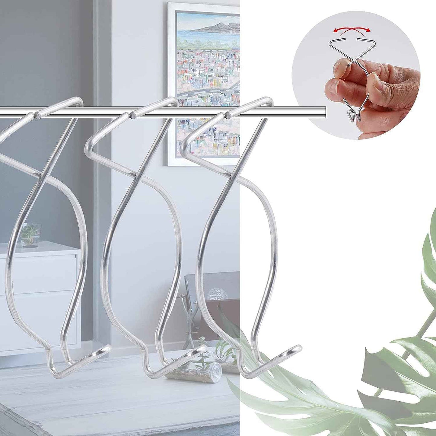 OALEN 60 Drop Ceiling Hooks for Classrooms & Offices, White Heavy Duty Ceiling Hooks for Hanging Plants & Decorations, Metal T-Bar Hooks for Suspended Drop Ceiling Tiles