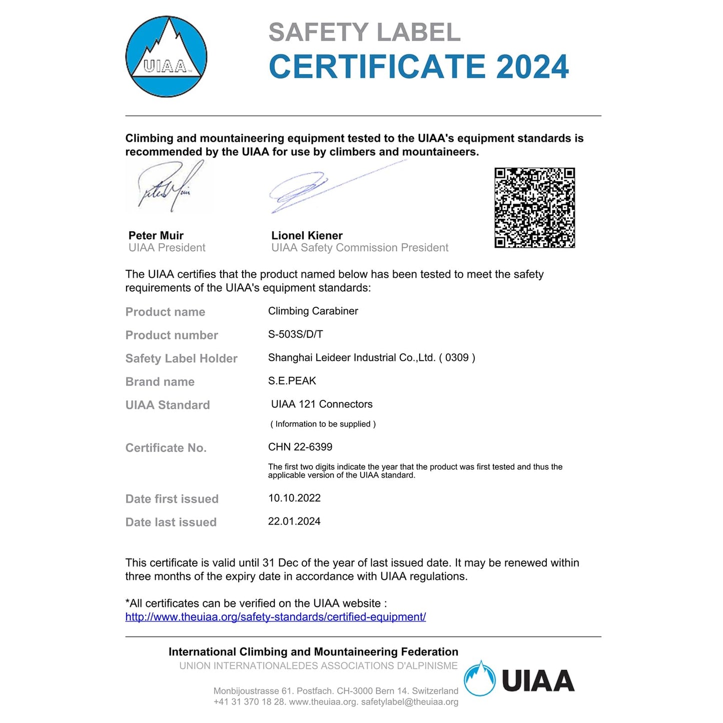 SEPEAK UIAA CE 30kN Locking Climbing Carabiner, Professional Heavy Duty Screwgate Clip for Outdoor Climbing, Mountaineering, Rappelling, Camping, Hiking, Swing, Large D Carabiner Hook/6744lb,2pc,Black