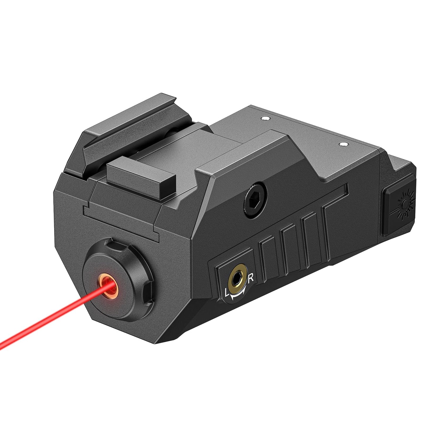 EZshoot Compact Pistol Laser Sight, Red Laser Gun Sight with Adjustable Slide Rail, Rechargeable Low Profile Laser for Pistol Compatible with 21MM Picatinny Rail
