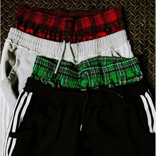Double Waisted Sweatpants Men Casual Striped Boxer Sweatpants High Rise Wide Leg Baggy Sweat Pants with Elastic Drawstring（Grey，m）