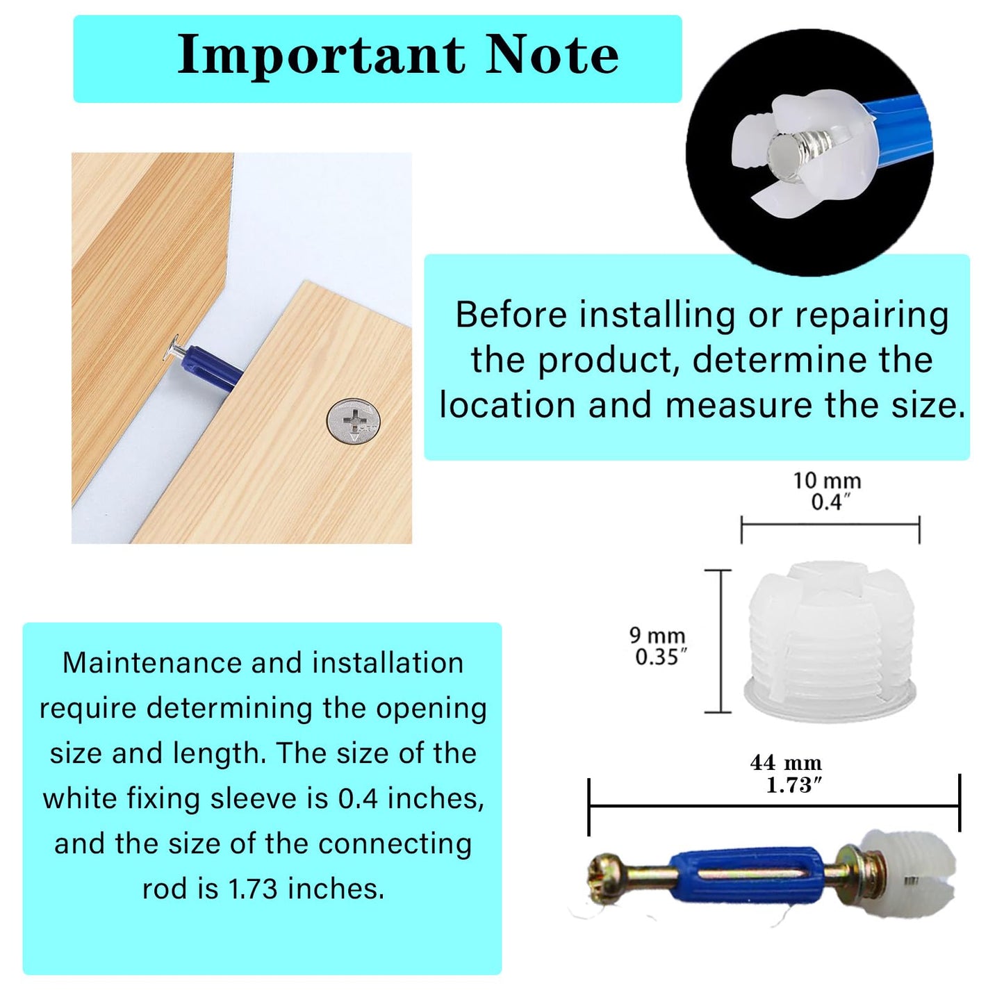 Puwany Cam Locks for Furniture 124 Pcs 3-in-1 Eccentric Wheels, Cam Lock Screws Hardware Parts, Twist Lock Fasteners for Cabinet Drawer Dresser,Locking Screws﻿, Cam Lock Nuts Black