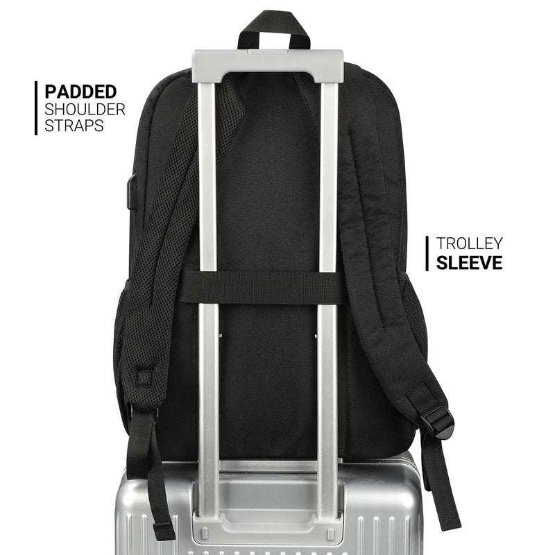 ZORFIN 36L Black Backpack for College, and Travel: Water Resistant Bookbag