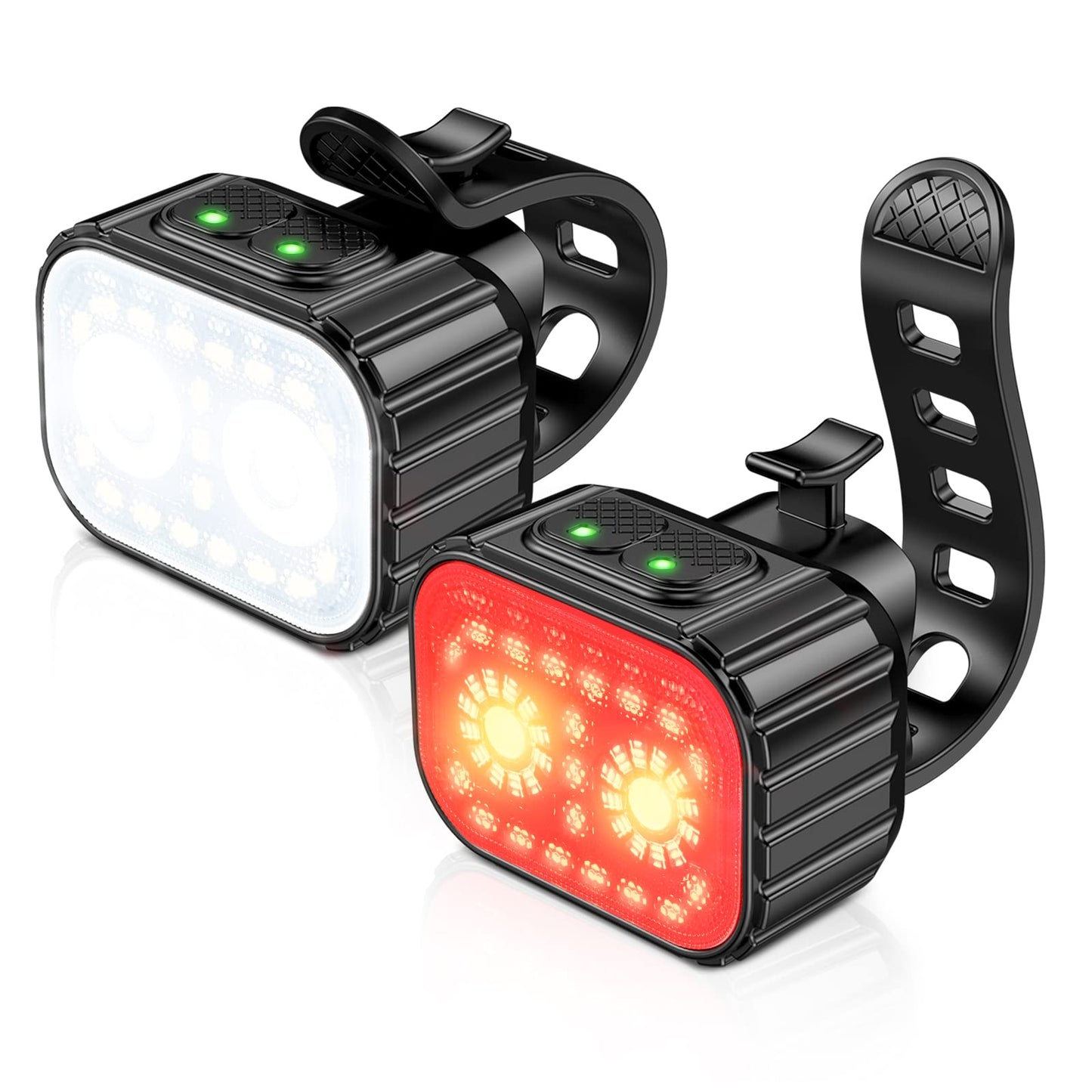 FOCBYE Bike Lights, Super Bright Bike Light Set, IPX6 Waterproof Bike Lights Front and Back, 8+12 Lighting Modes, USB Rechargeable LED Bicycle Light, Mountain Bike Cycling Front Light Rear Light