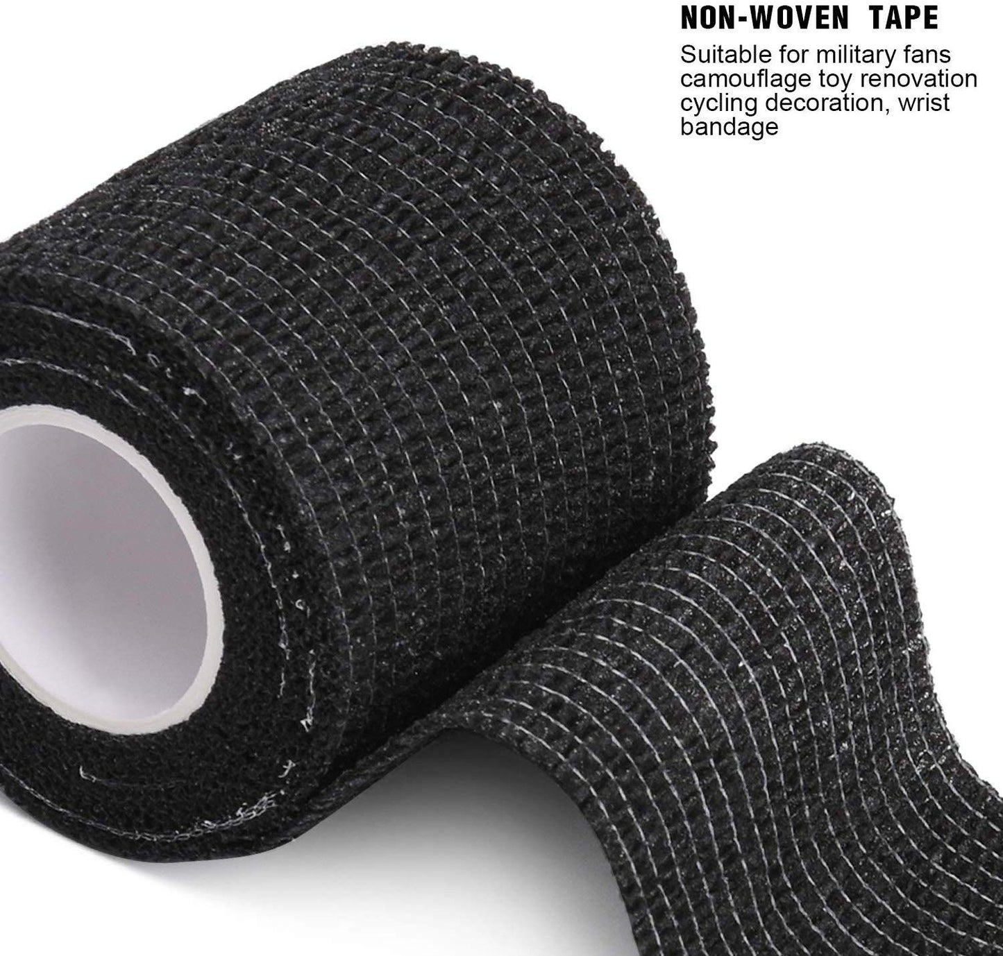 BISIBITA2 Sensi Wrap Grip Cover Sports Self Bandage Rolls 2-inch x 5-Yards 24pcs (Black)