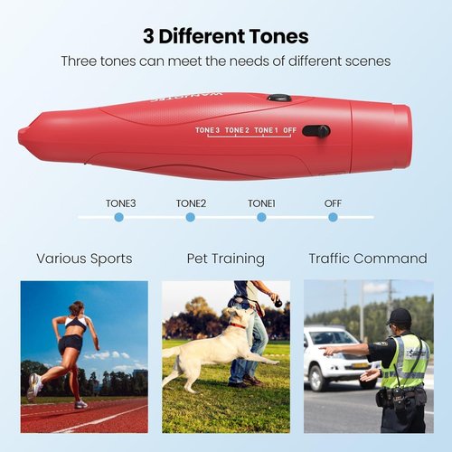 Electronic Whistle 3 Pack - Adjustable Tones & 130dB Volume | Handheld Emergency Whistle for Sports