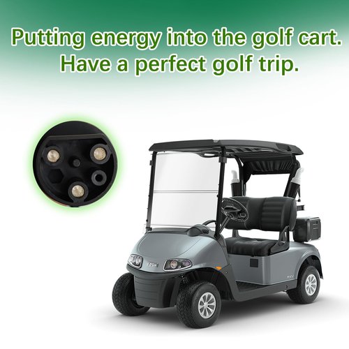 BTUYDTUY EV Golf Cart Charger Power Cord （Factory Replacement） 120V Replaces OEM # 2.04.0620.& 1 Canvas Storage Bag