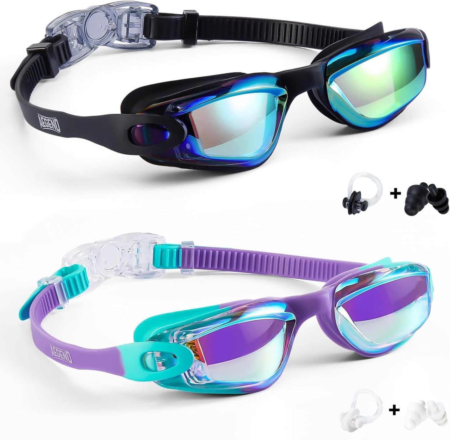 Aegend Swim Goggles for Kids Youth 3-14 Anti-Fog Anti-UV Comfort Fit Goggles for Swimming