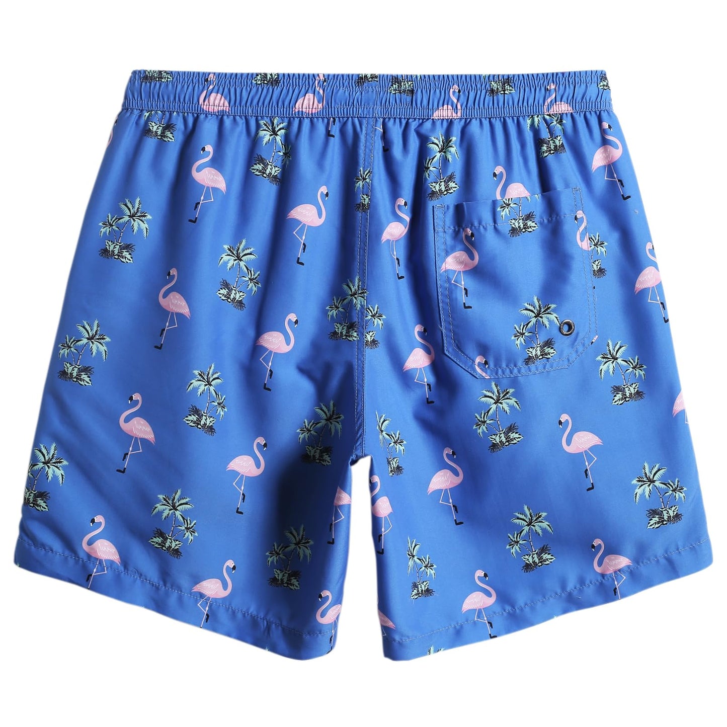 maamgic Mens Swim Trunks Quick Dry Swim Shorts with Mesh Lining Funny Swimwear Bathing Suits 7inch Flamingo N Tree Blue Small