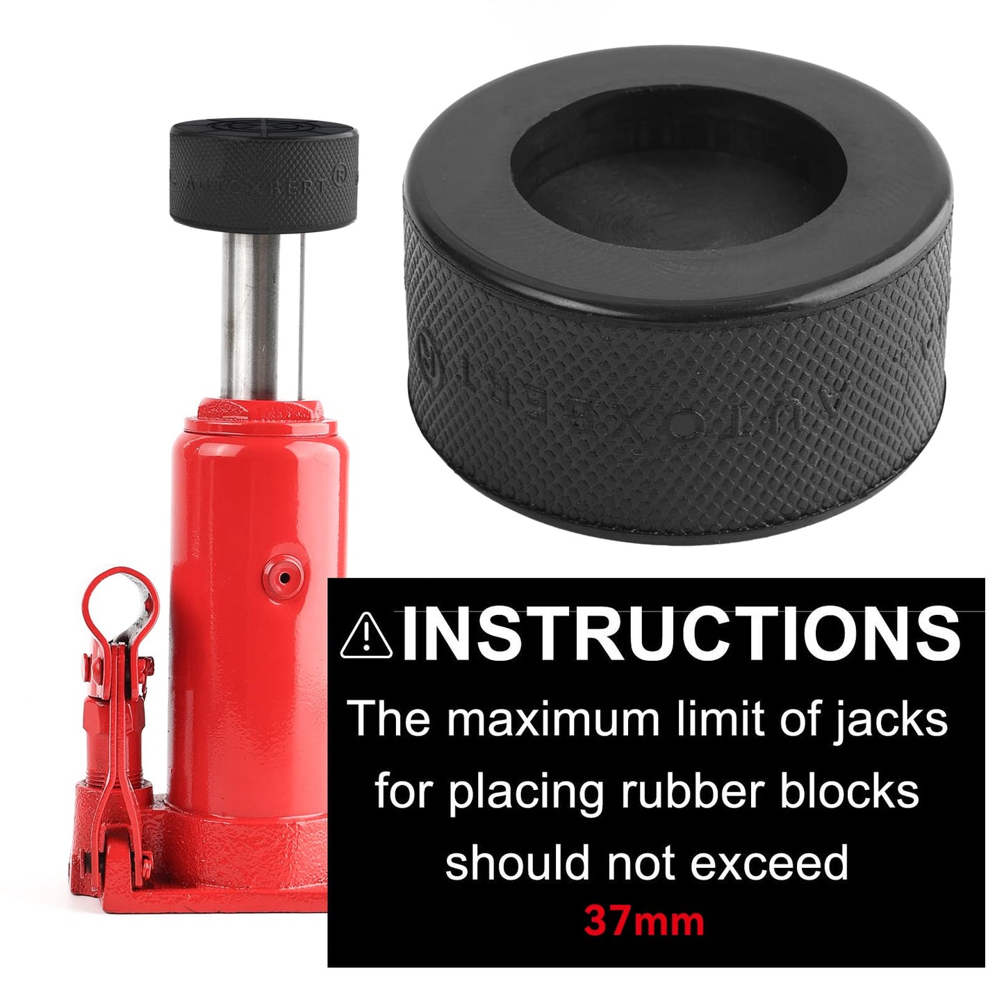 1.45inch Universal Bottle Jack Pad Rubber Anti-Slip Adapter Support Puck Block Car Lift Tool for 8T 10 T Bottle Jacks Jacking Points Repair 37mm