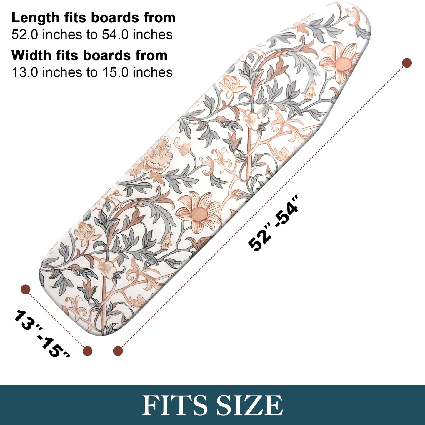 veiox Thick Padded Ironing Board Cover and Pad – Extra Soft & Heatproof Surface – Reflective Heat Technology, Heavy-Duty Fabric – Fits Standard Sizes (15″X54″)