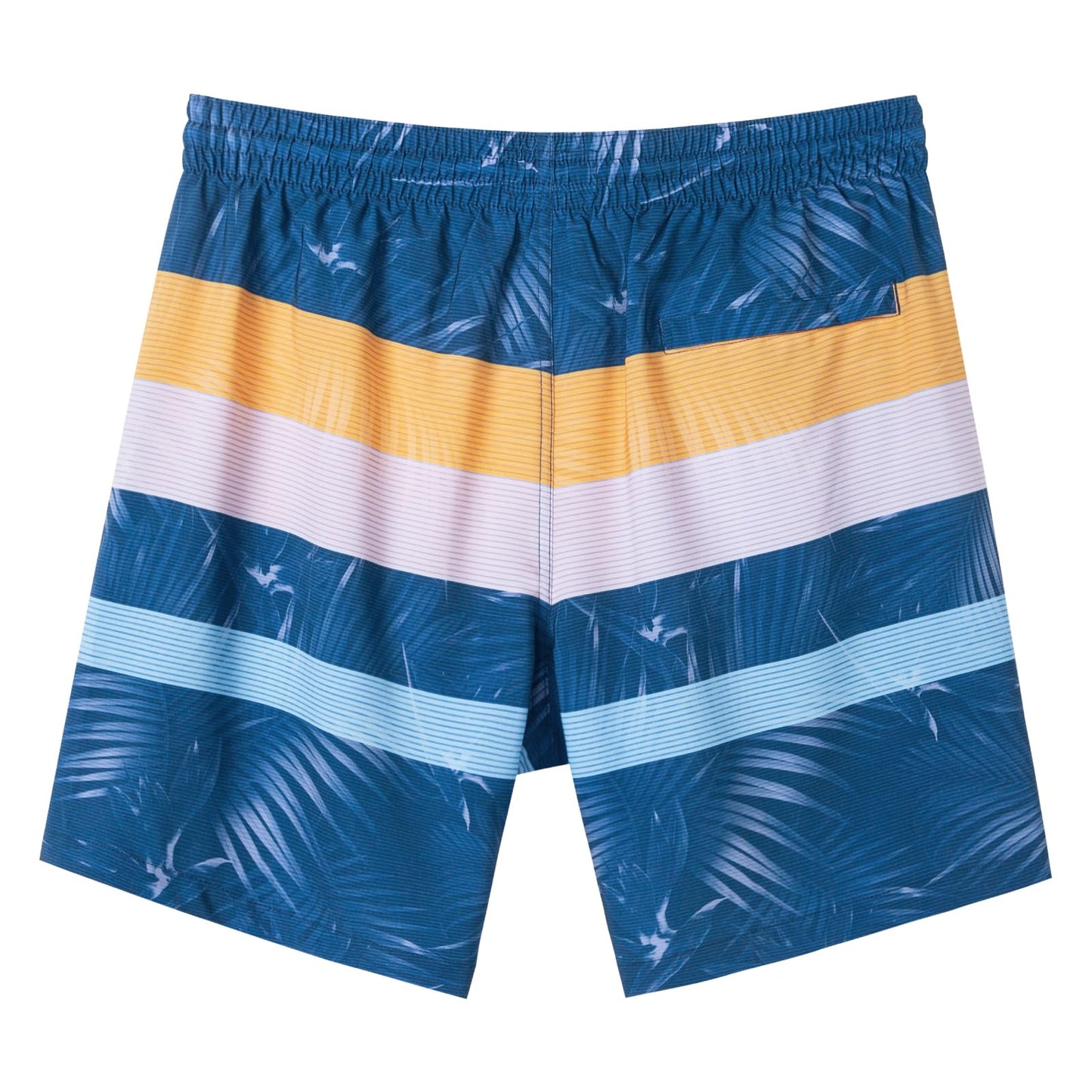SURF CUZ Mens Swim Trunks with Compression Liner Quick Dry Swim Shorts 7" Swimming Trunks Stretch Bathing Suit Zipper Pockets,Oceanic Horizon,XXL