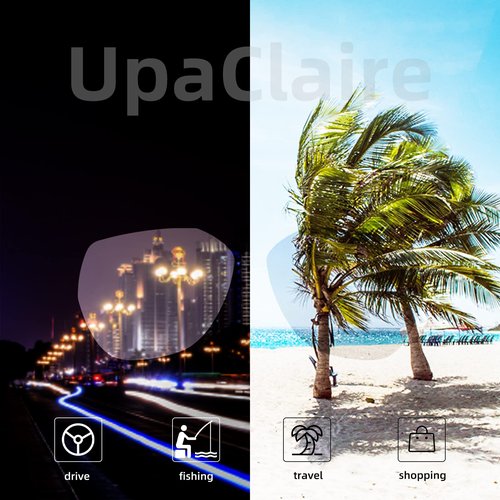 UpaClaire Day & Night Night Driving Glasses and Sunglasses Clip-On, Polarized Glare Reduce, High Definition Vision