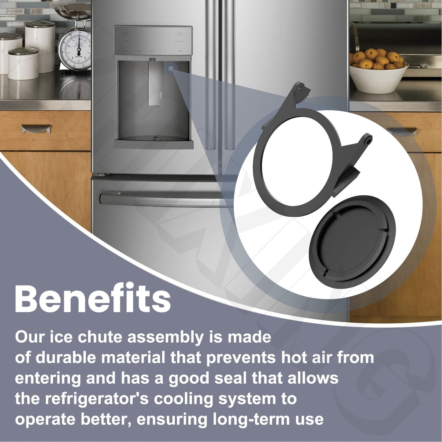 241688701 Dispenser Door Seal Flap & 241688401 Ice Chute Assembly Compatible with Frigidaire/Electrolux/Kenmore 25356524403 GS23HSZBW0 FRS6LF7JW6 GLRS234ZAW0