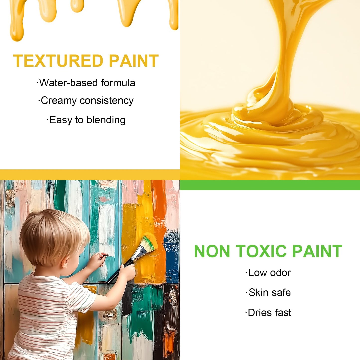 Nicpro All-in-One Black Chalk Paint for Furniture, 8.45 oz (250ml) Matte Finish Chalk Paint, Built-In Primer & Top Coat Milk Paint, Non-Toxic Furniture Paint for Wood, Metal, Home Decor