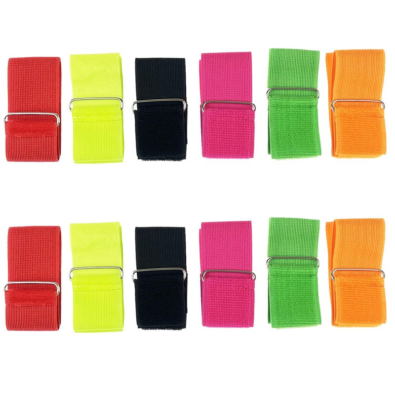 Miokun 12 Pack 3 Legged Race Bands Colorful Firm Elastic Tie Rope for Outdoor Fun (12)