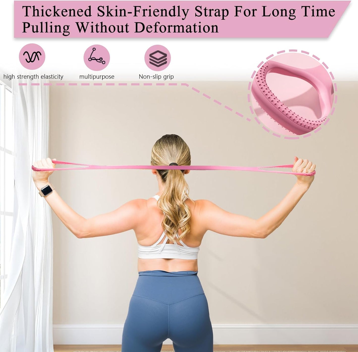 Skiennix Figure 8 Resistance Bands - 2 Pack Workout Stretch Bands for Yoga & Physical Therapy