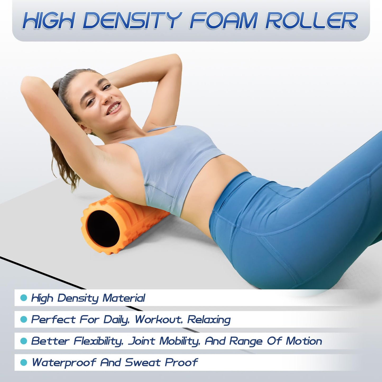 Krightlink Foam Roller for Deep Tissue Muscle Massage High Density 18"