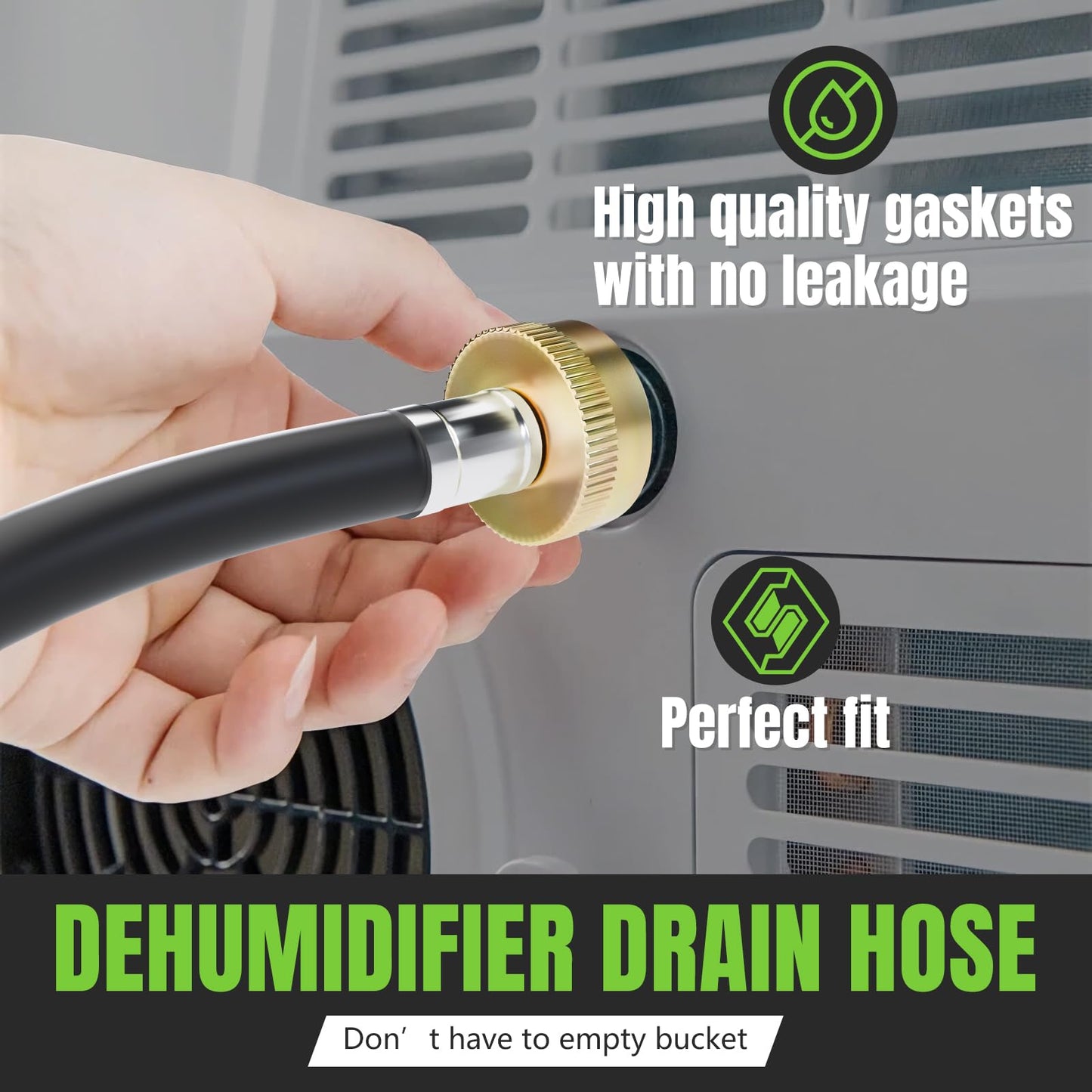5FT Dehumidifier Drain Hose 3/4" FHT,Leakproof Dehumidifier Hose with Rustproof Durable Connector,Thickened drain hose for dehumidifier indoor,Perfectly Compatible with Most Brands of Dehumidifiers
