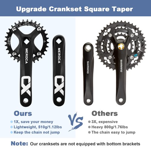 PETCHOR Square Taper Crankset MTB, Mountain Bike Single Speed Crankset, Bicycle Crank Arm Set 170mm 104BCD, 32T Chainring & Bolts