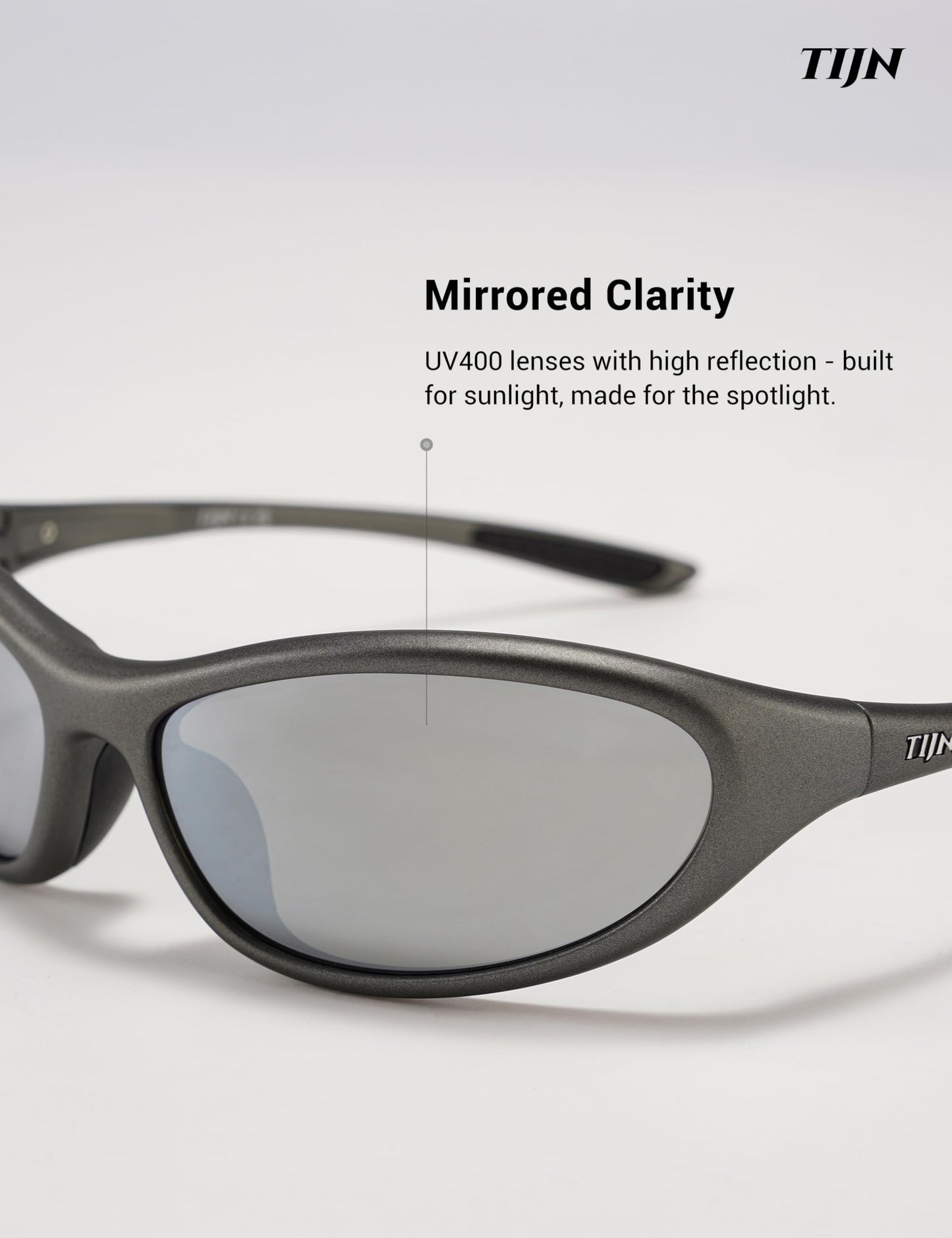 TIJN Wide Fit Sports Sunglasses, Large Frame Wraparound UV400 TR90 Shades for Broad Faces, Cycling Running Golf Motorcycle, Vanta